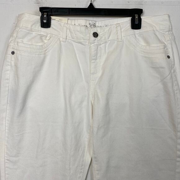 Simply Vera Vera Wang White Cuffed Crop Pants Size 16 - Picture 2 of 8